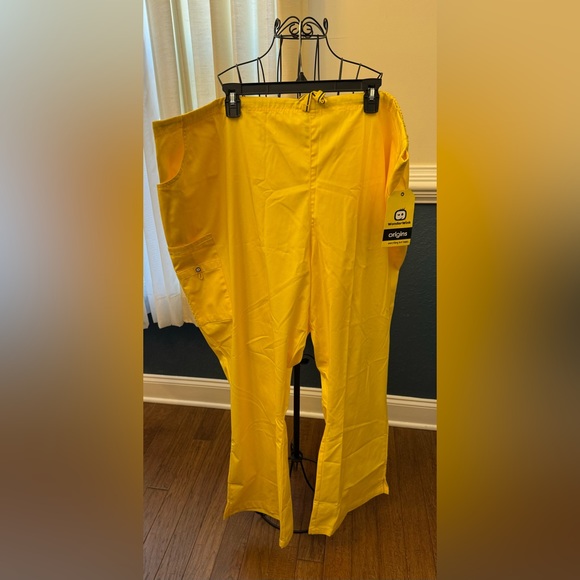 WonderWink Origins Women's Drawstring Flare Leg Scrub Pants-5026 5x 5XL Yellow - Picture 1 of 10